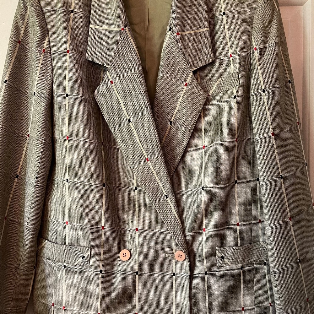 Women’s Gray Double Breasted Suit with Skirt